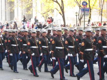 Marines on parade, Veterans Day, 2011, NYC.