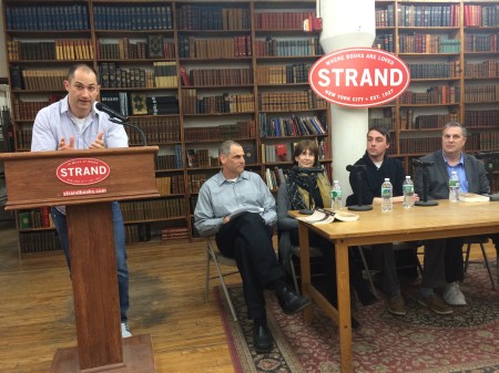 Left to right, Adrian Bonenberger, me, Roxana Robinson, Matt Gallagher, David Abrams