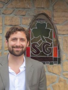 Phil Klay outside Siobhan Fallon's father's bar, the South Gate Tavern, Highland Falls, New York.  