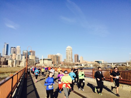 Walking to AWP Saturday morning across the Mississippi River to downtown Minneapolis Convention Center